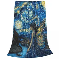 Butterfly Fairy Blanket Printed Throw Blanket Plush Fluffy Flannel Fleece Blanket Soft Throws for Sofa Couch and Bed 3