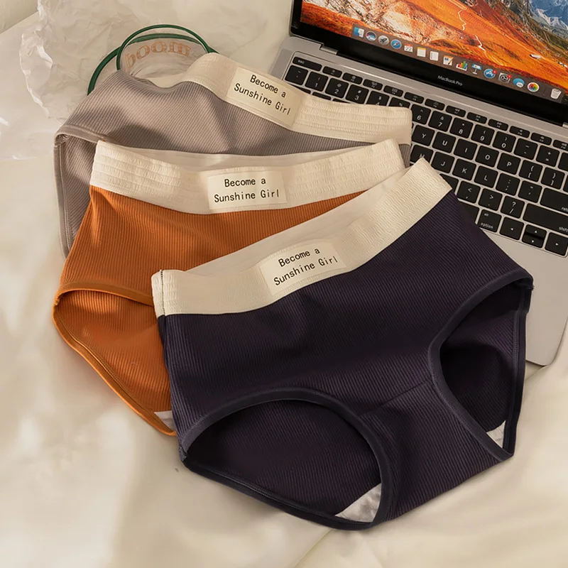 여성용 스포츠 팬티, 부드러운 코튼 팬티, 여성 패션, 친밀한 속옷, 힙을 덮는 통기성, 섹시한 대조 색상  Best5