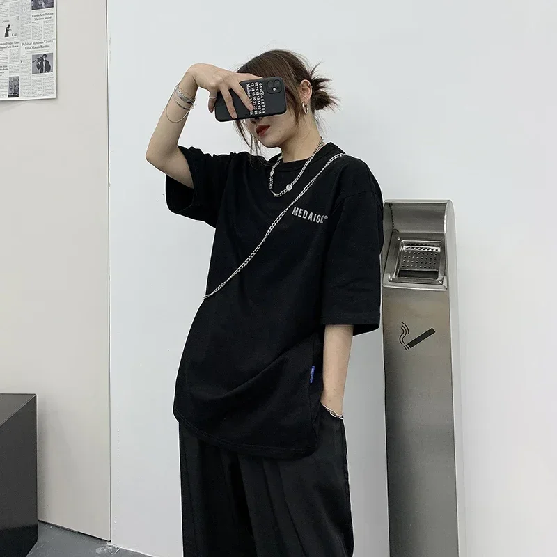 DAYIFUN 2025 T Shirt Women Newest Letter Print O Neck Cotton