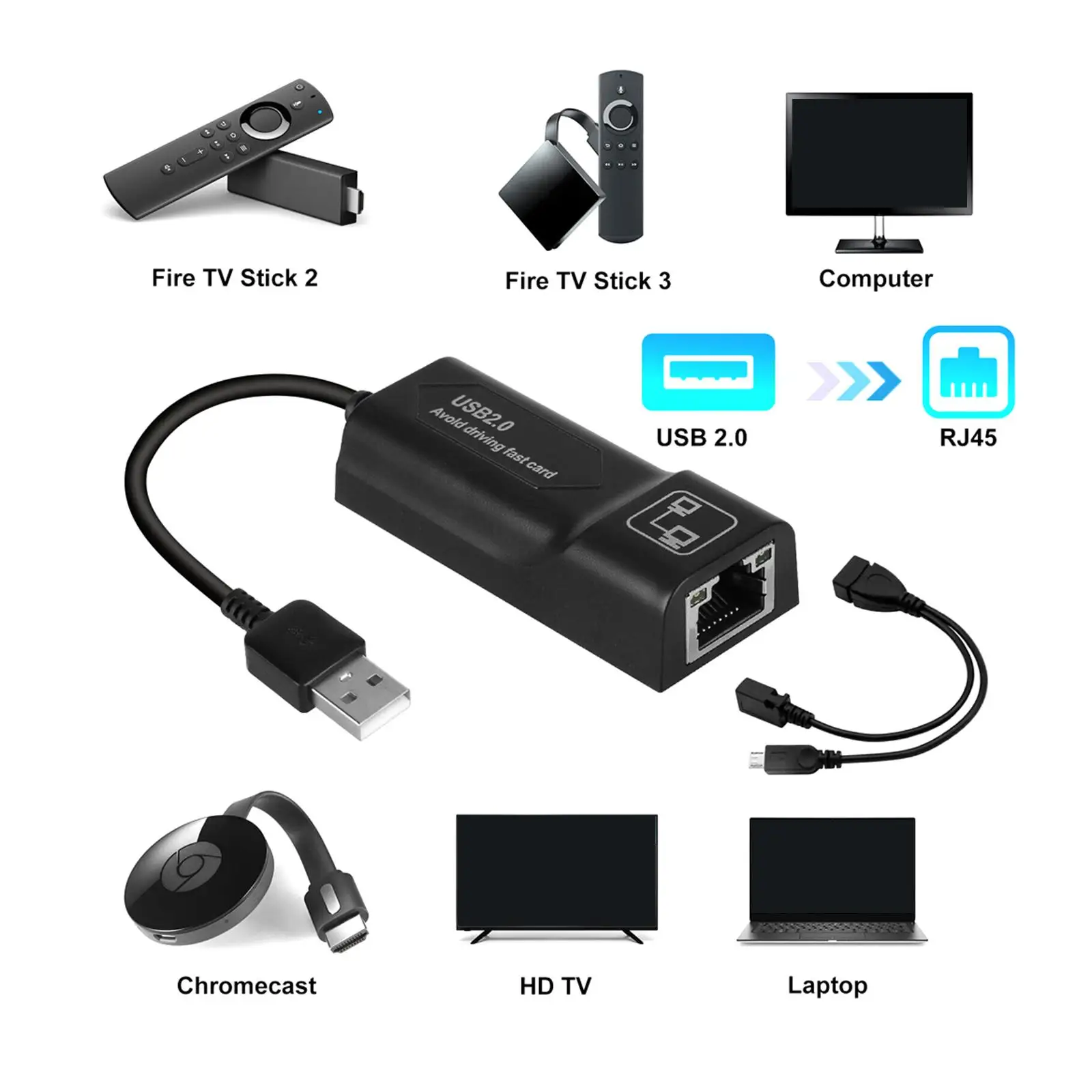 Accessoires pour TV et vid?o  - Adaptateur Ethernet pour Fire TV Stick, Basic Edition 22077