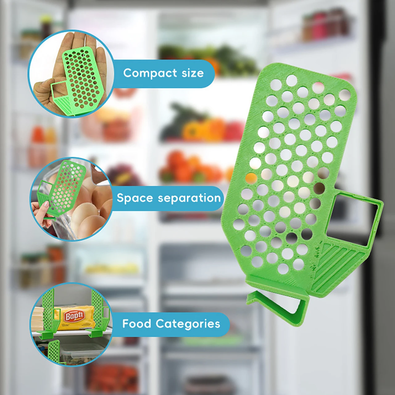 Refrigerator Dividers Fridge Storage Drawer Organizer Separators Adjustable Space Allocator Partition Shelf