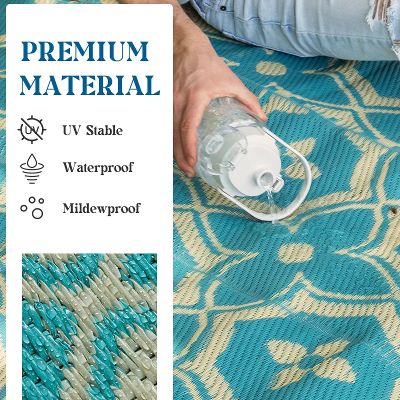 Bubble Kiss Outdoor Rugs for Patios Clearance 6'X9' Easy Cleaning Patio Picnic Carpet Portable Comfortable Hollow Woven Carpet 6