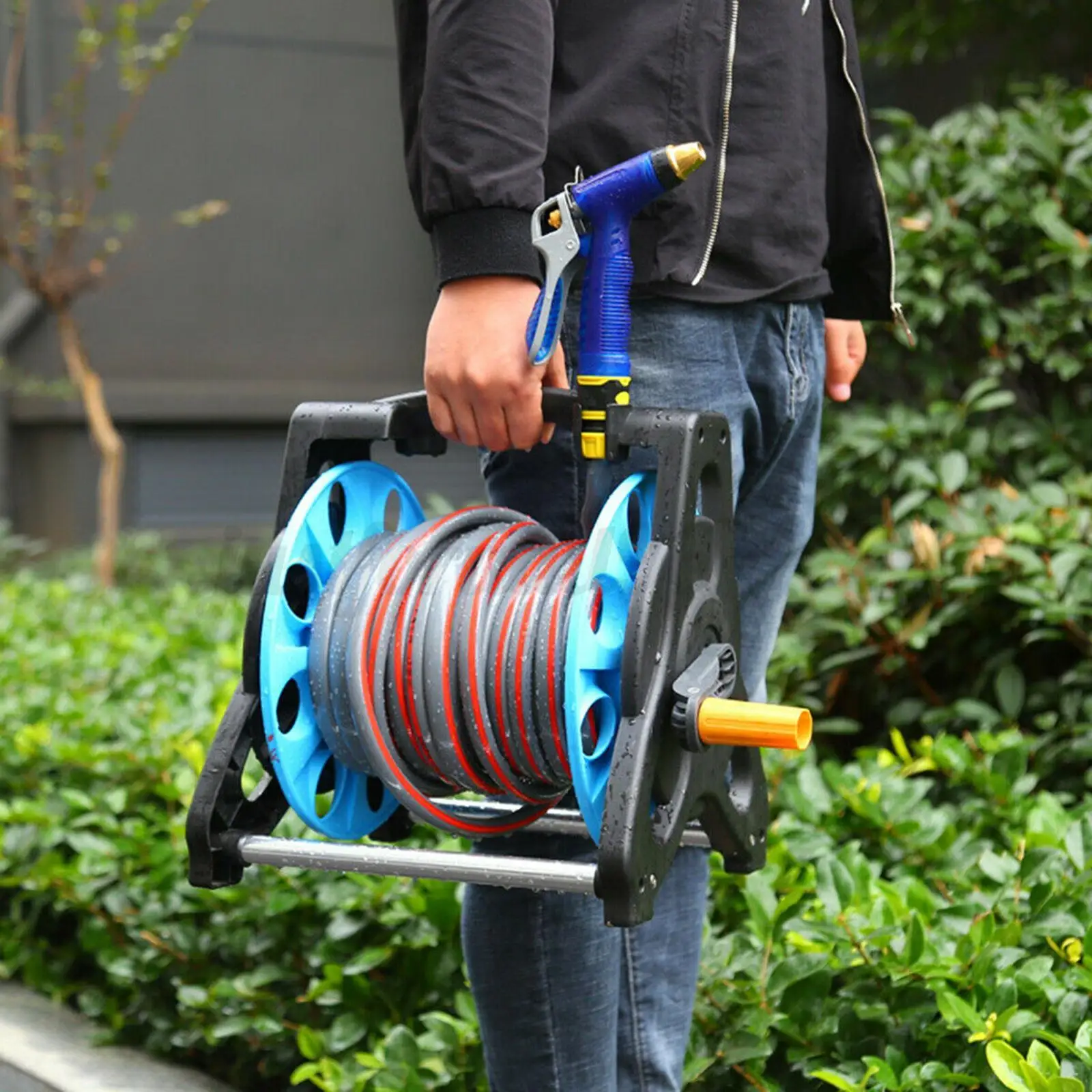 Supporto Tubo Giardino Autoportante - Organizer Esterno In Acciaio Inox