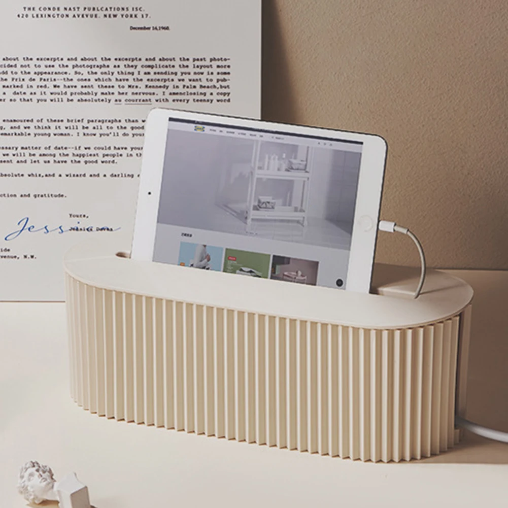 Cable Tidy Box Desktop Cord Organizer Large Capacity Power Stripe Organizer Cord Safety Storage Box for Hiding Messy Cables