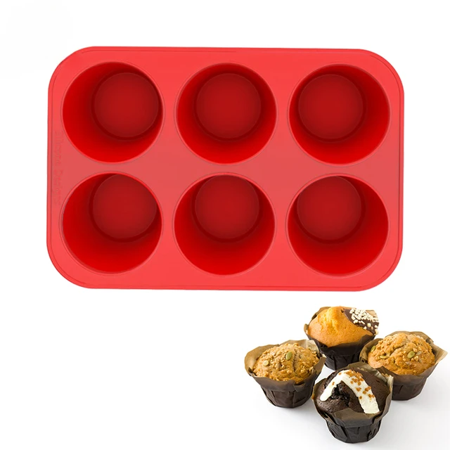 6 Cup Silicone Jumbo Muffin Pan Giant Silicone Cupcake Pan/Cups Deep  Popover Pan Large Muffin Pans Baking Cheesecake Bites D031 - AliExpress