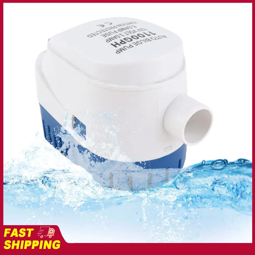 Pompe de cale submersible automatique marine 12V 1100 GPH pour bateau, entièrement automatique, interne