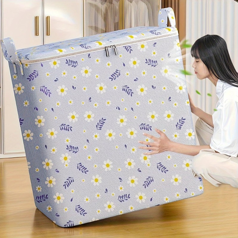 1PC Random Pattern Large Capacity Storage Handbag, Non-woven Rectangular Durable Storage Bag Suitable for Clothes and Blankets