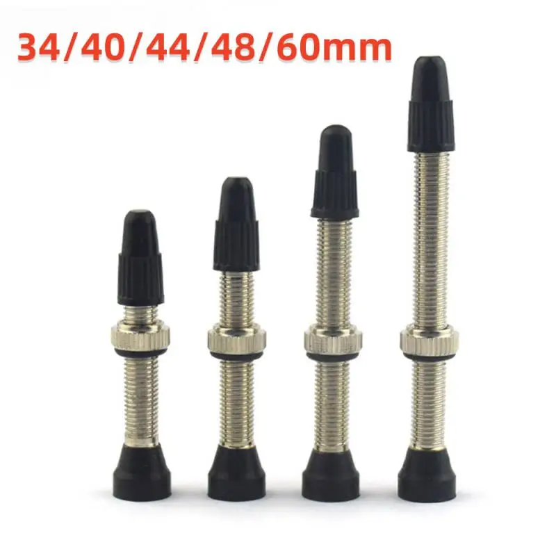 2PCS Bike Tire Valve Core Set 40/60MM Brass Stem Bicycle Presta Tubeless Tire Valve Road Bike MTB Nipple Tool Alloy Cap bicycle valve core tire valve core
