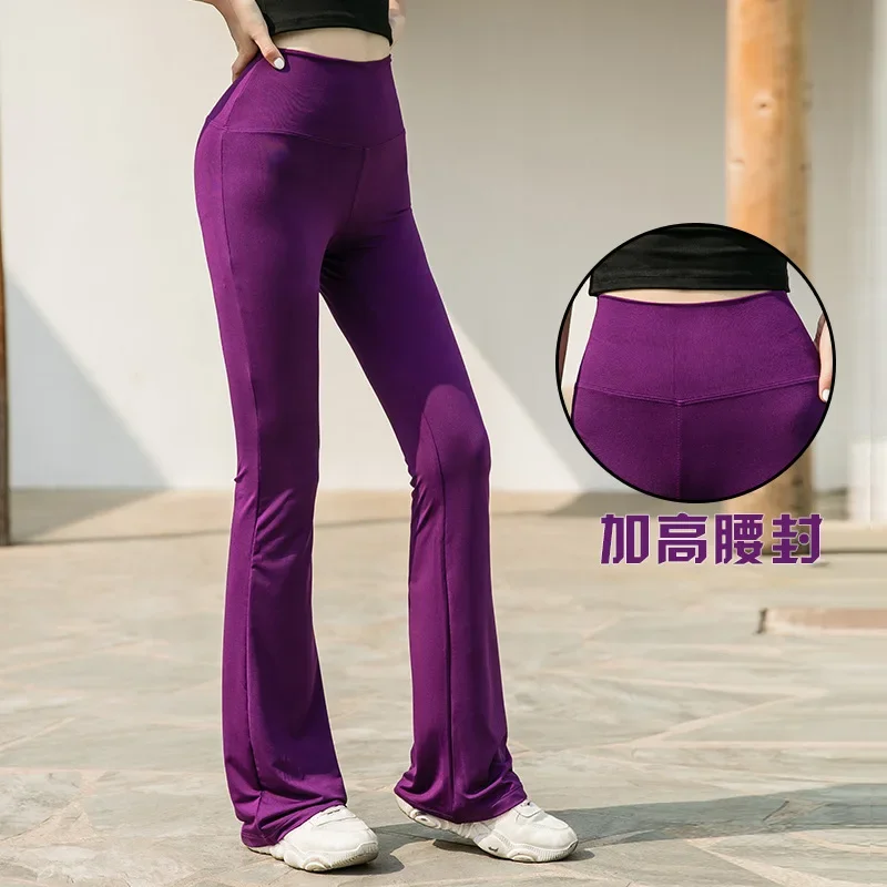 Flare Pants Woman Yoga Femme Clothing Exercise Clothes Oversize Plaid Women's Classic Tights Gym Work Out Legging Fitness