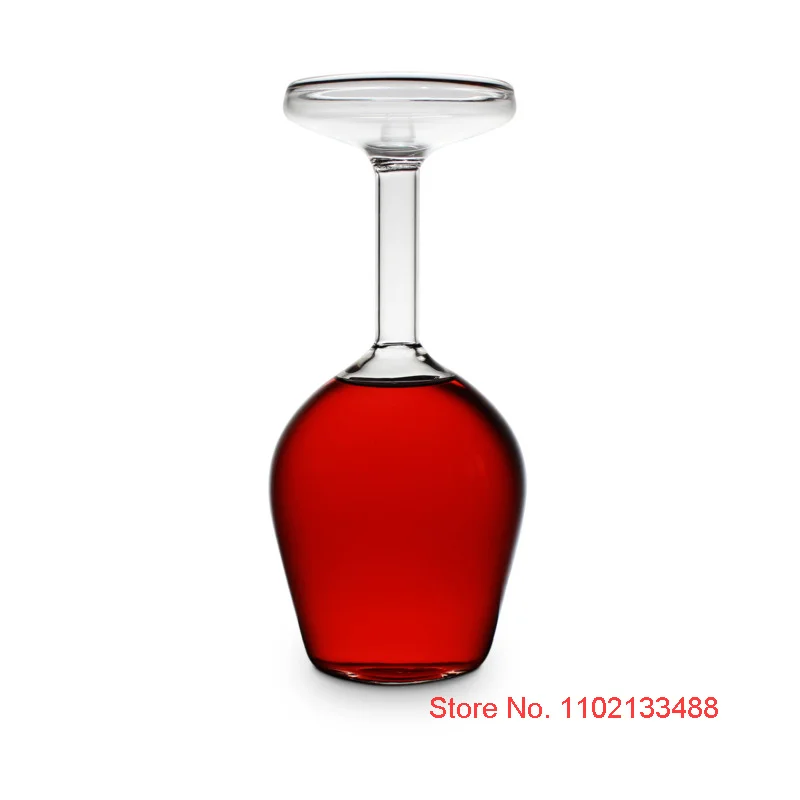 Drinking glasses set Creative Upside Down Goblet Wine Cup Funny Party Glassware Wedding Flutes High Borosilicate Glass Inverted Wineglass
