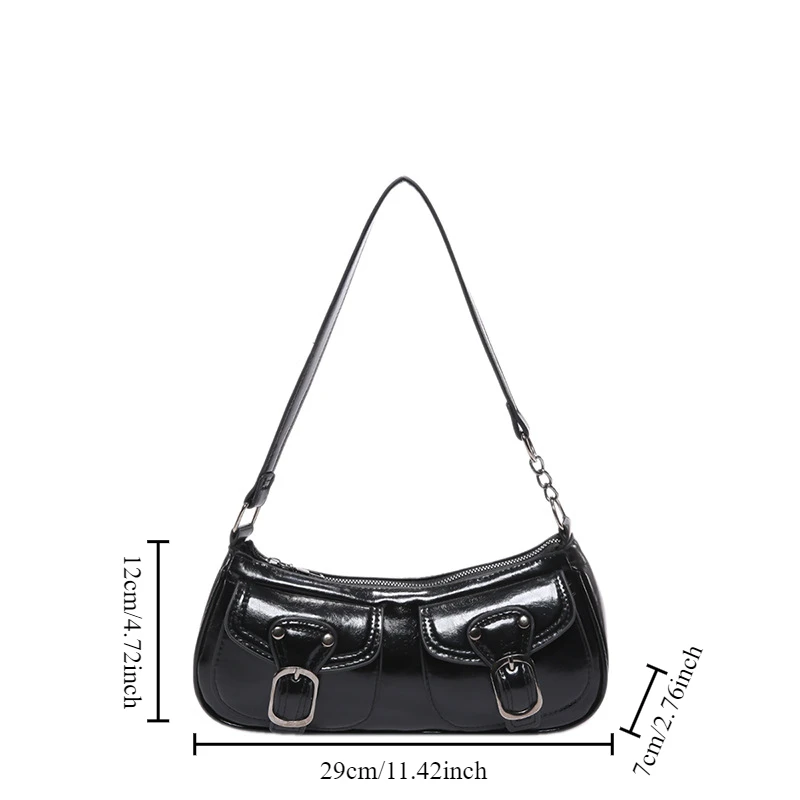 Women's shoulder bag fashion commuting armpit bag personality trendy cool scooter bag small senior sense shoulder crossbody bag - 4
