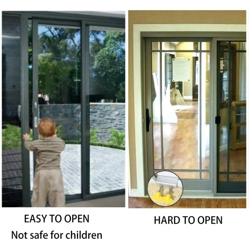 Sliding Door Locks Stops Adjustable Aluminum Alloy Door Frame Security Lock Window Stopper Home Office Anti-theft Lock 1/3PCS window door locks