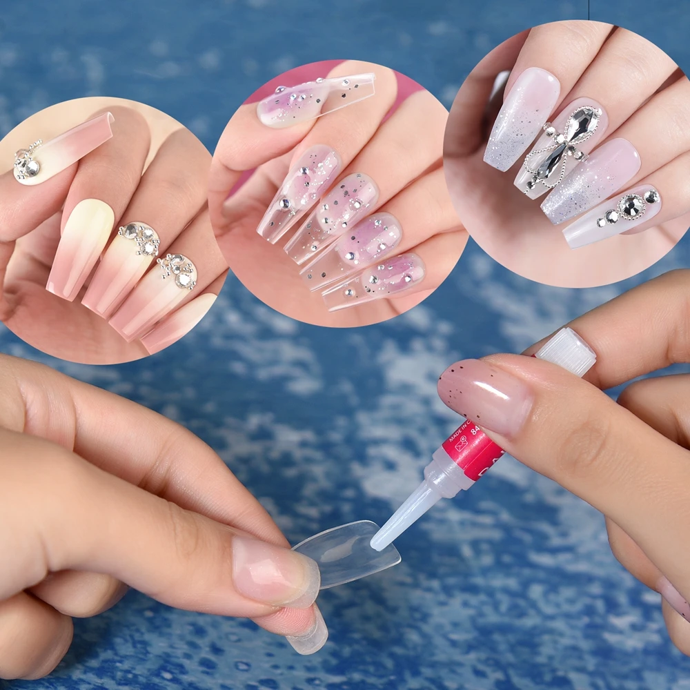 Pegamento de uñas para puntas de uñas acrílicas, decoración de uñas  profesional de secado rápido, Gel de puntas de uñas falsas súper adhesivo  para extensión de manicura - AliExpress