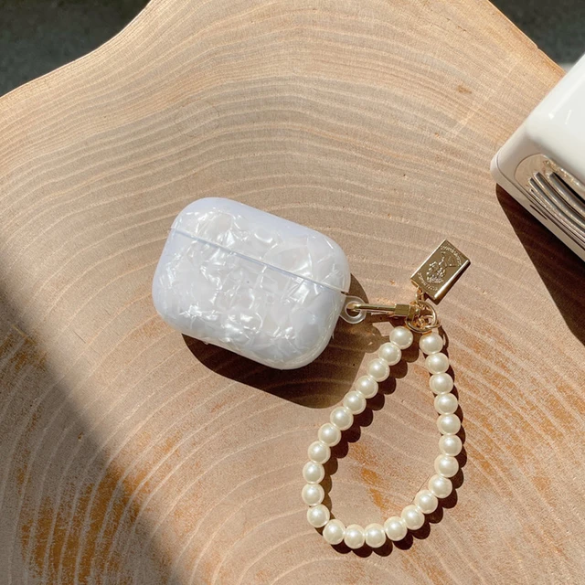 Luxury Girls Pearl Shell Case for Apple Airpods 1 2 3 Case for AirPods Pro Case with Keychain Earphone Accessories Headphone Box whiteFor AirPods Pro