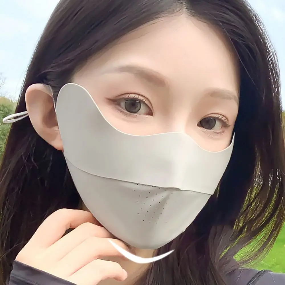 Elastic Ice Silk Sunscreen Face Scarf with UV Protection