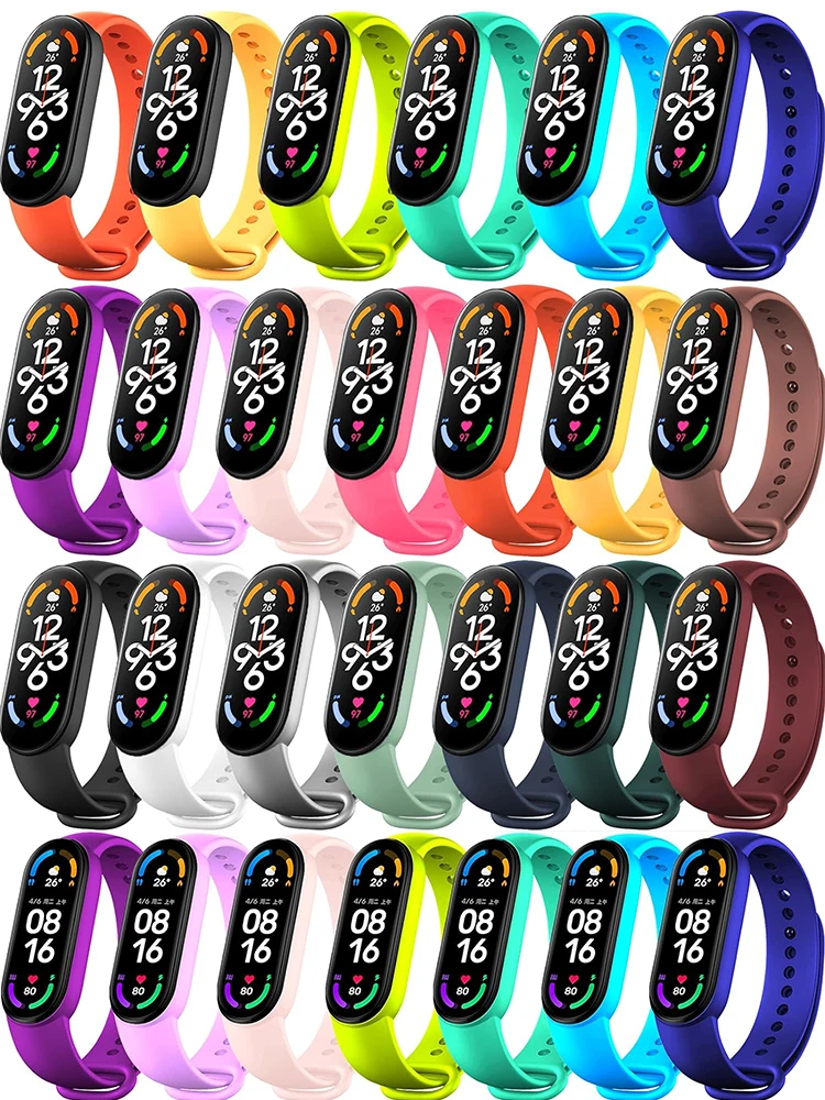 

Ремешок силиконовый для Xiaomi Mi Band 7, сменный спортивный браслет для mi band 5 6