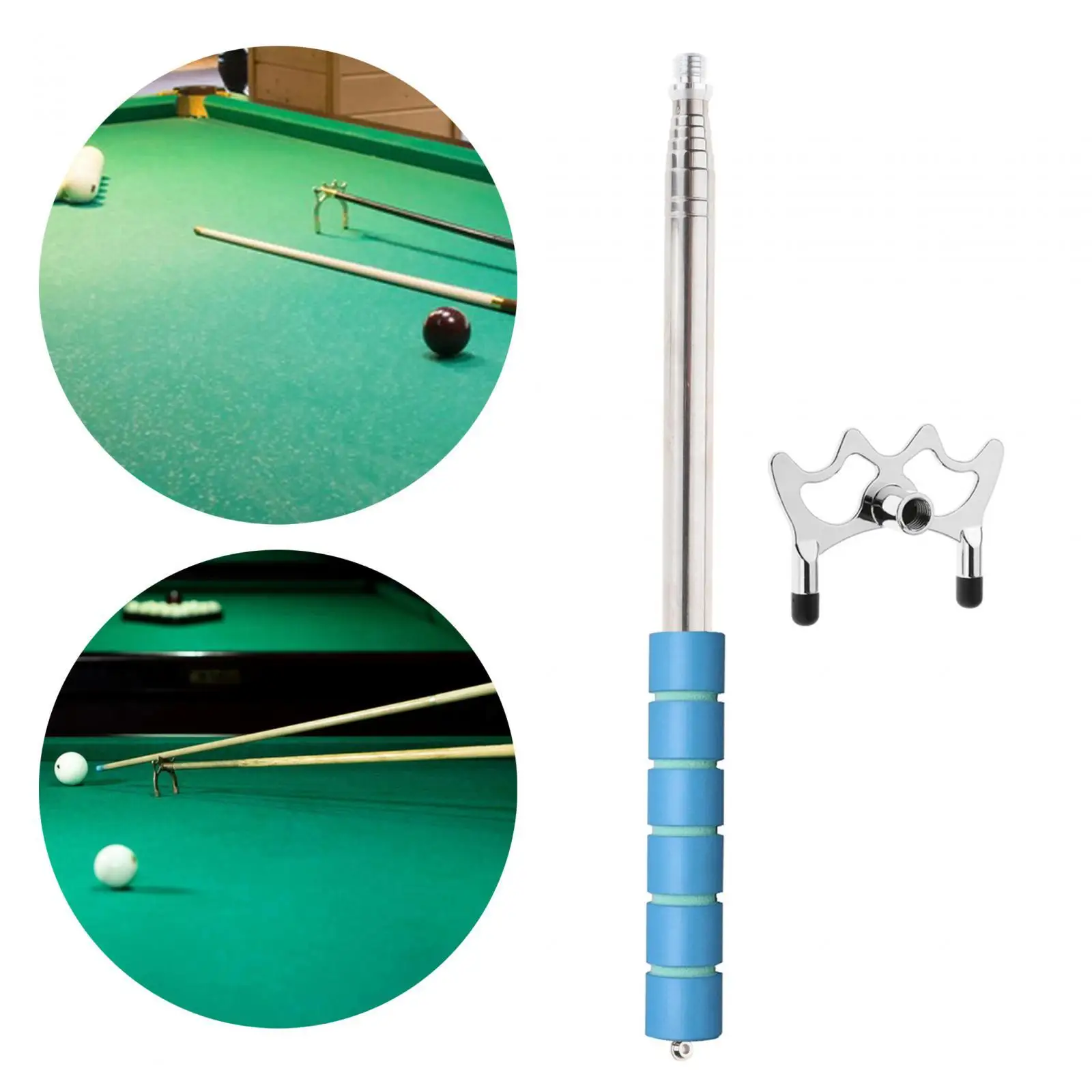 Billiards Pool Cue Stick with Bridge Head, Billiards Cue Stick Bridge, Portable Snooker Pool Cue Rack