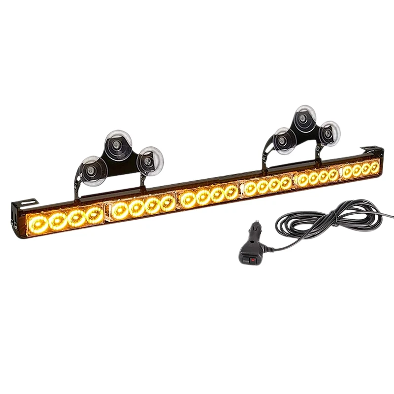 

27 Inch 24 LED Amber Emergency Warning Strobe Flash Flashing Bar Light Lamp Beacon 72W