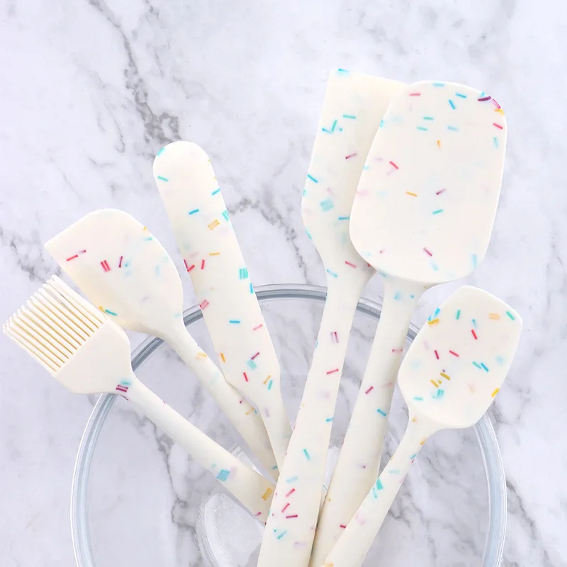 Silicone Spatula Kitchenware Baking 6-Piece Set One-Piece Cream Spatula Silicone Brush baking accessories silicone spatula silicone cake brush pastry brush