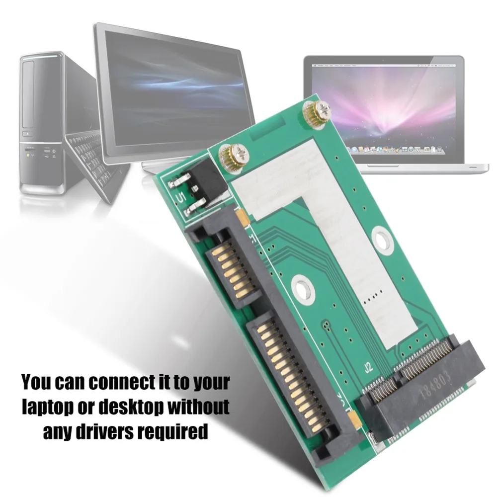 Harf Height mSATA to SATA3.0 어댑터 카드 2.5인치 플러그 앤 플레이 미니 PCIE SSD to SATA3 어댑터 고성능 라이저 카드