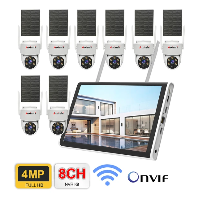 Kit de Video Vigilancia Tuya con 4 Cámaras WiFi y Monitor de 10