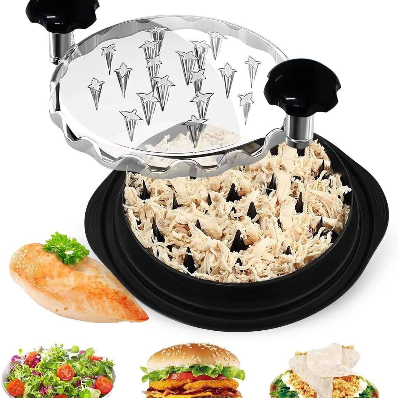 Chicken Shredder Tool Meat Shredding Separation Mincing Grinder Machine With Lid For Shredding Chicken Pork Beef Kitchen Tool