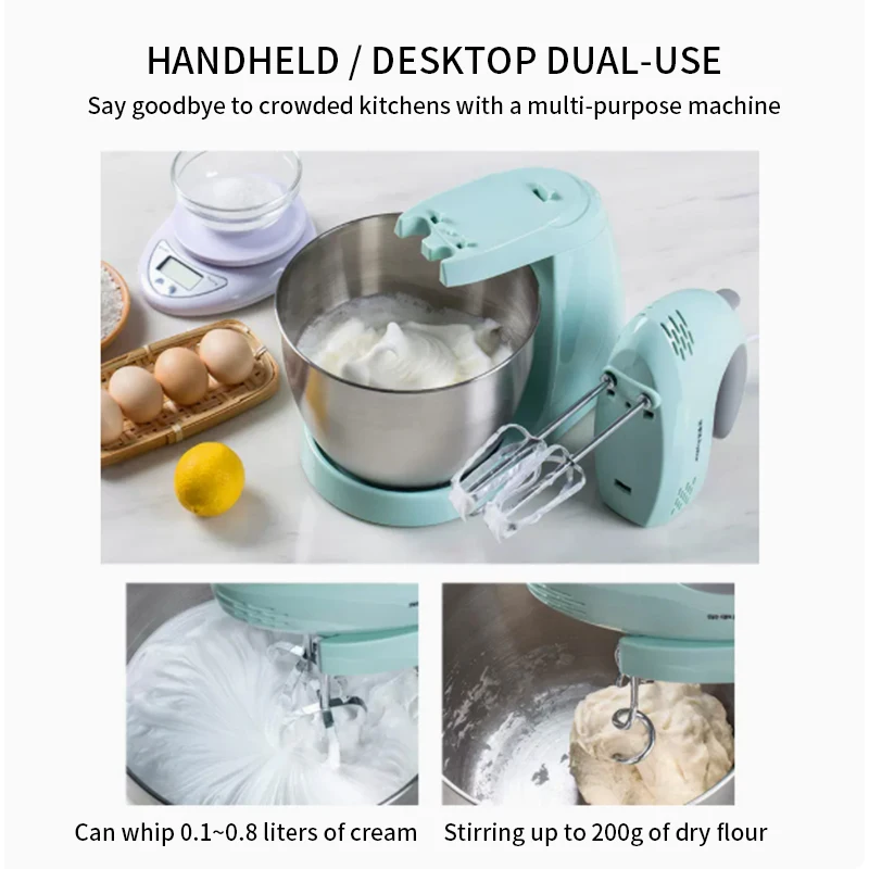 2026 Electric Egg Beater Desktop High Power Hand-Held Stirring for Baking And Whipped Cream Household Kitchen Appliance 3