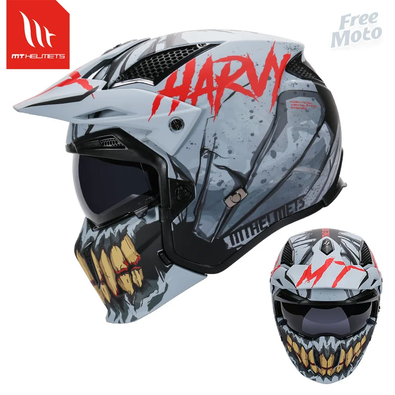 Casco de cara abierta MT StreetFighter para motocicleta, cascos deportivos  duales, todo terreno, pruebas modulares, DOT ECE, todas las estaciones