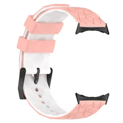 Silicone Sport Band Replacement Strap - Breathable Design - pixel watch 2 (Pink White)