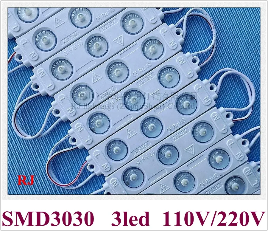 220V / 110V LED Light Module for Sign 2W SMD 3030 3 led IP65 96mm*20mm Super Bright Each Module can Cut no Need of Transformer