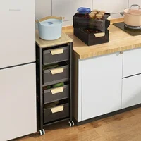 Household Movable Narrow Kitchen Organizer Cart With Wheel Multi-layer Vegetable Auxiliary Cartss Drawer Type Kitchen Trolleys