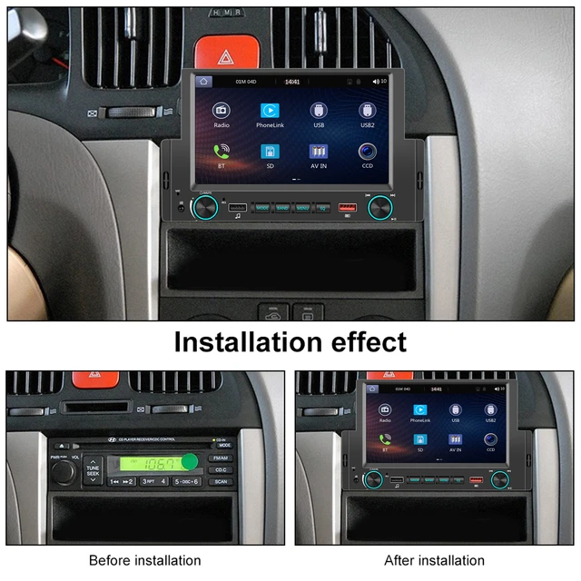 Podofo Carplay Car Stereo Radio 6.2'' HD MP5 Android Auto