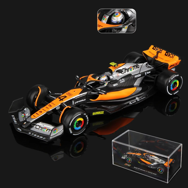 Bbugo 1:43 2023 McLaren F1 모델 MCL60 레이싱 합금 자동차 장난감 4    랜도 노리스 81    오스카 피아스트리 선물 컬렉션