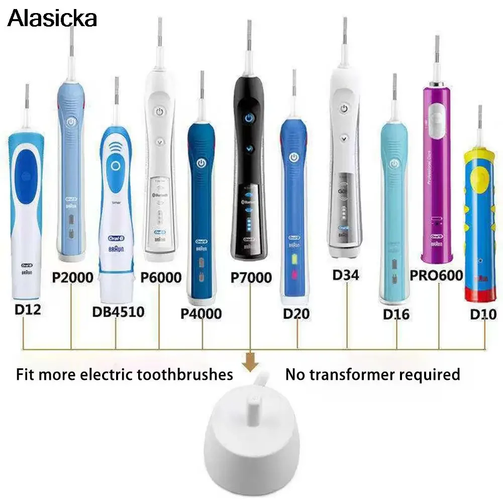 Universal Electric Toothbrush Charger with Inductive Charging Base and EU/US/USB Plug
