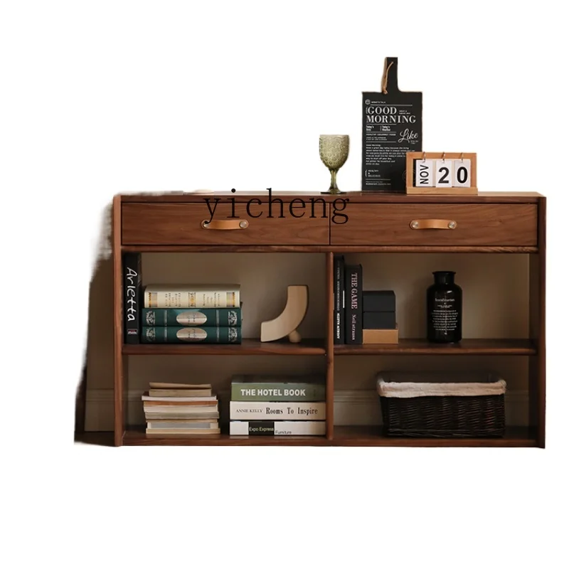 

ZK Floor Bookshelf and Storage Shelf Bookcase Combination Simple Solid Wood Log Bookcase