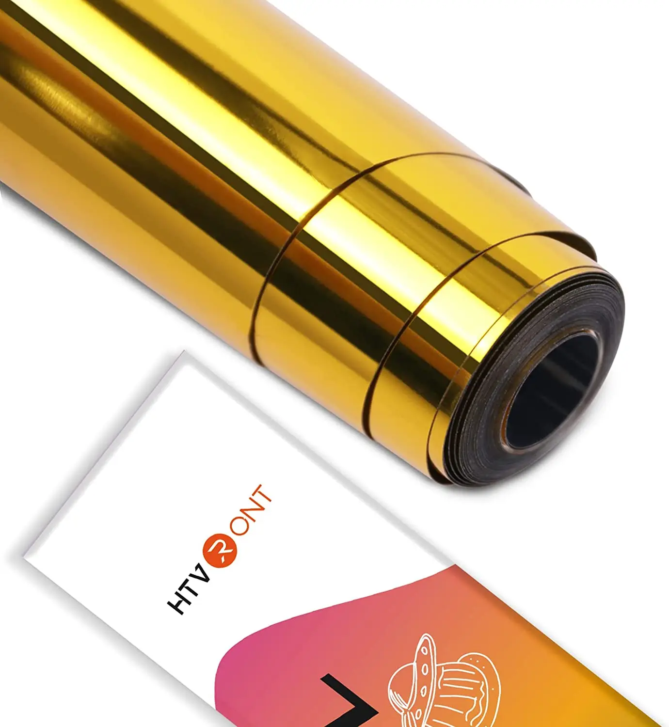 HTVRONT 12"X15ft/30x450cm Metallic Mirror Permanent Adhesive Vinyl Roll Sticker Film Vinyls for Cricut Wall Glass Cup Decor