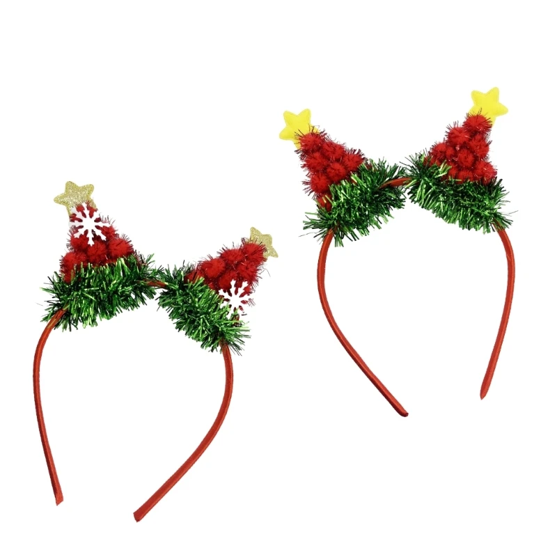 

Christmas Tree Hairband for Celebration Party Shinning Hairband with Tinsel N7YD