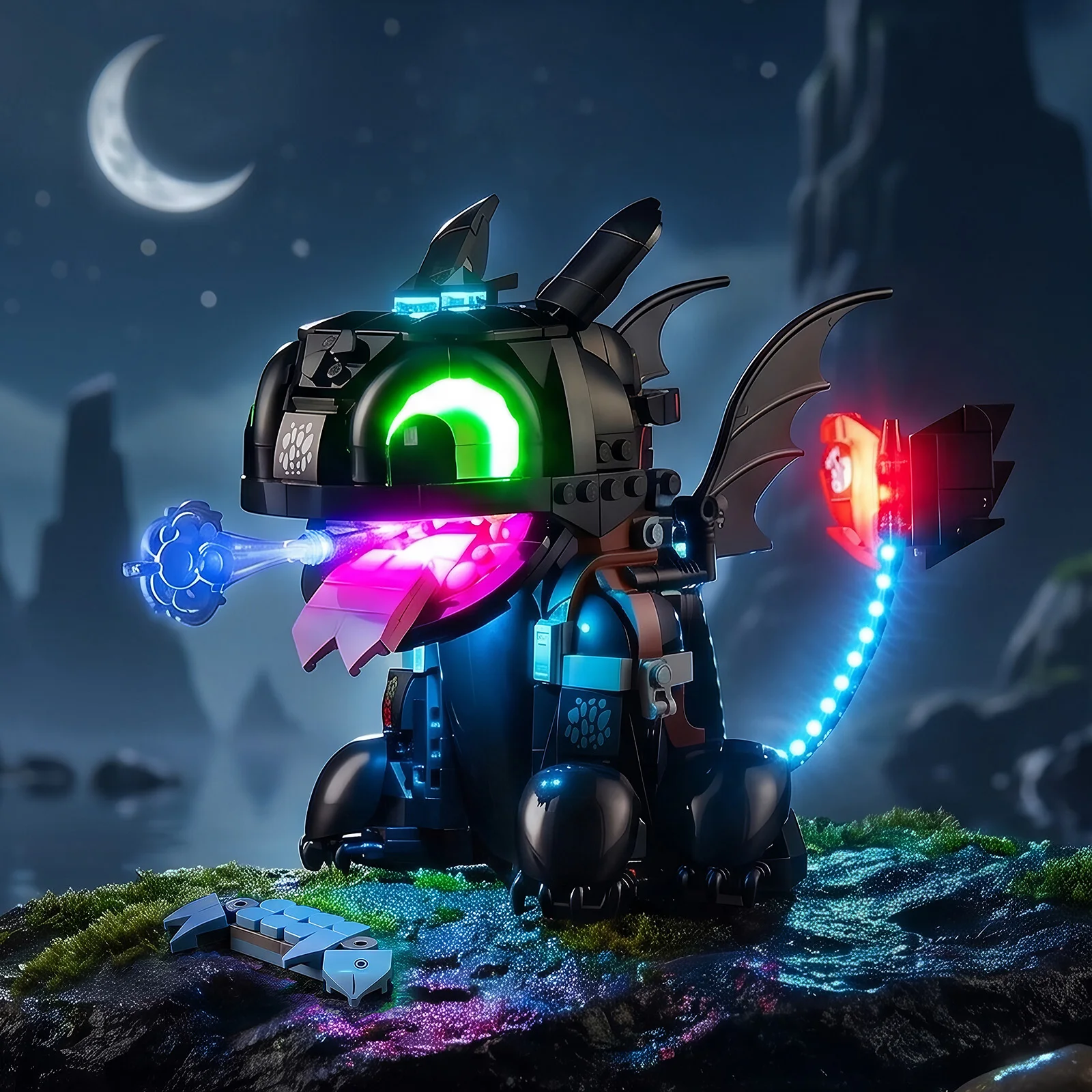 LED Light Set for Toothless Building Blocks - DIY Lamp Kit
