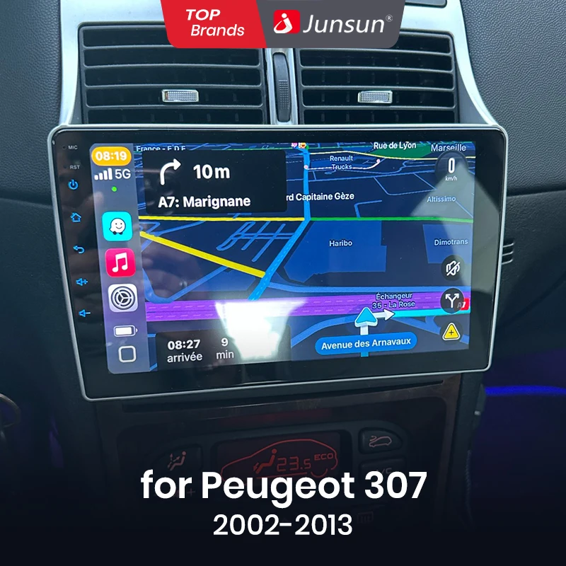 JunsunAI4GLTEWirelessCarPlayAndroidAutoCarRadioForPeugeot307307CC307SW200220032004-2013GPSNaviBTDSPRDSFM-AliExpress
