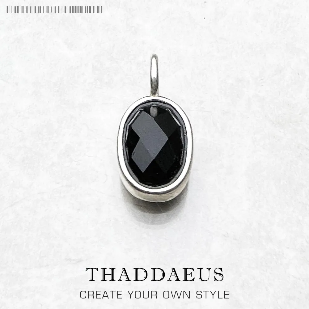 Pendant Oval Black Crystal 925 Sterling Silver Accessories Gift For Women Europe Style pendant necklace,silver pendant