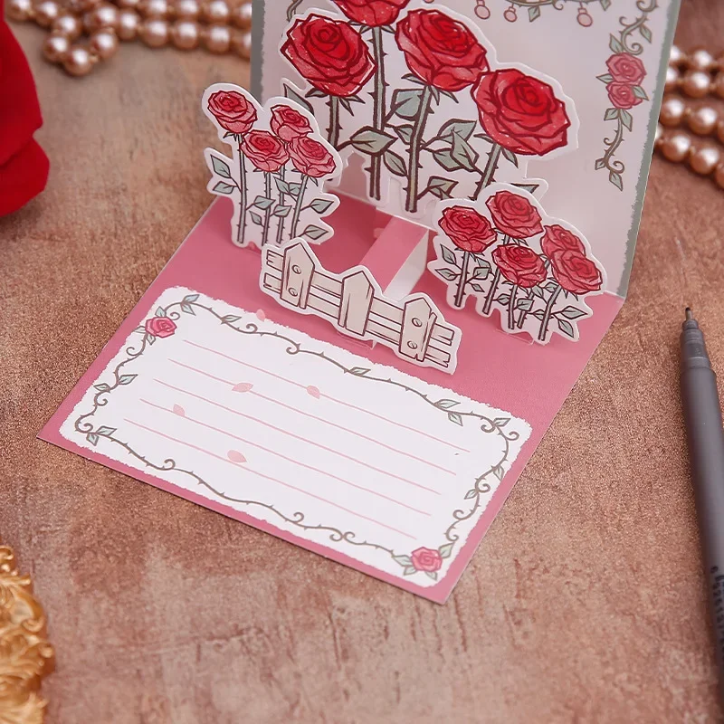 3D Pop up Style DIY Greeting Card Qixi Valentine's Day 520 Advanced Message Card Including Envelope General Holiday Gift