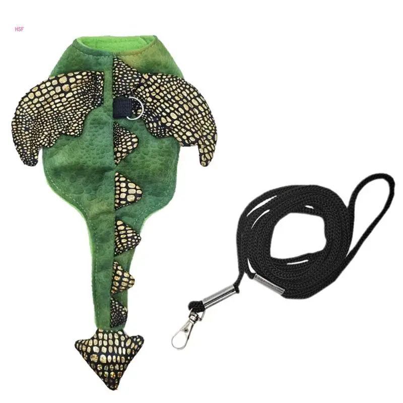 

Шлейка и поводок BeardedDragon, жилет для маленьких домашних животных, теплый костюм динозавра
