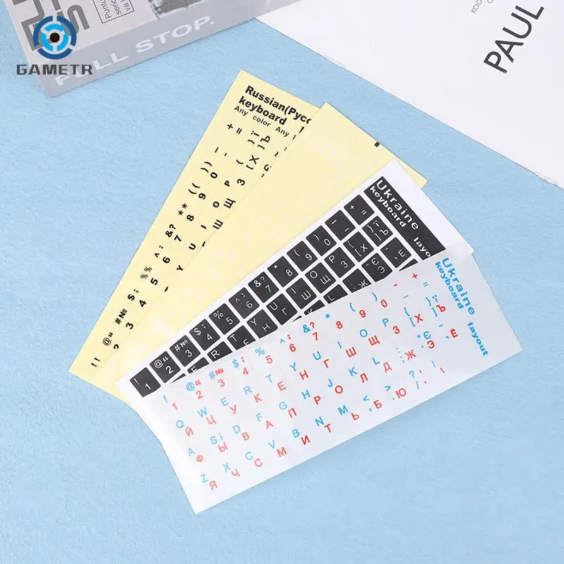 Adesivi Tastiera Ucraina - 3 Pezzi Per PC E Laptop, Sfondo Nero O Trasparente - Foto 5