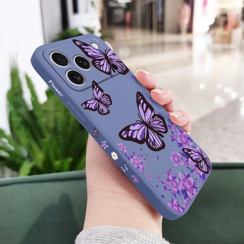 Dreamy Butterfly Liquid Silicone Soft Phone Case
