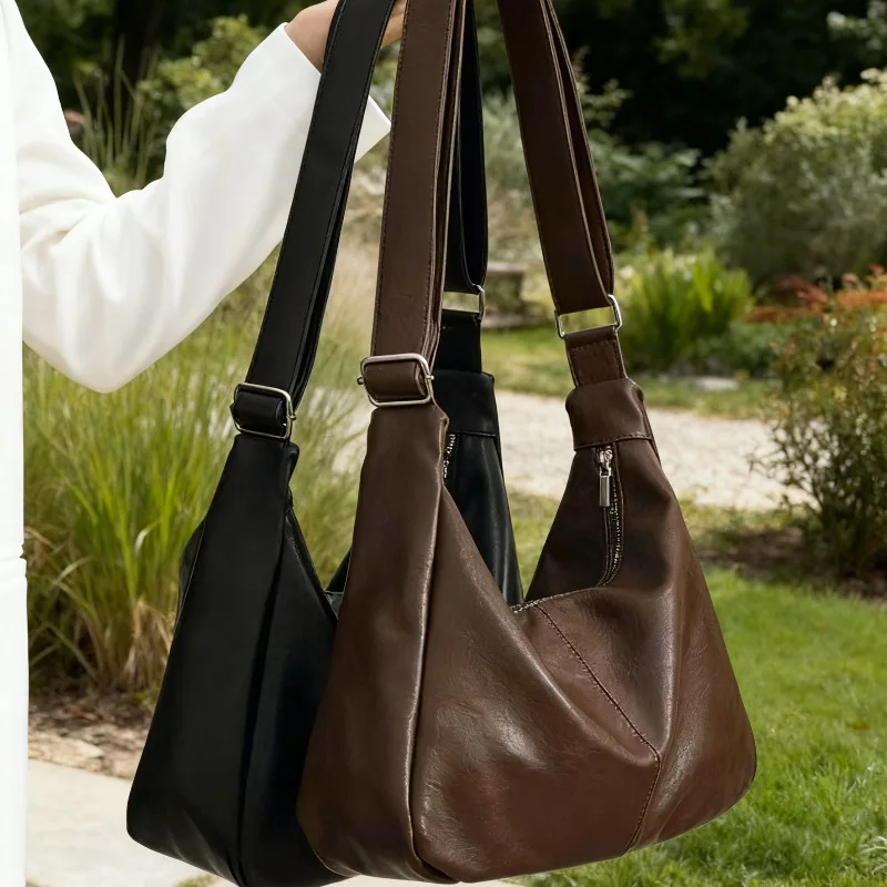 Bag New Tote Bag Melad Retro Crossbody Bag Texture Large Capacity Versatile Simple Single Shoulder Solid Color