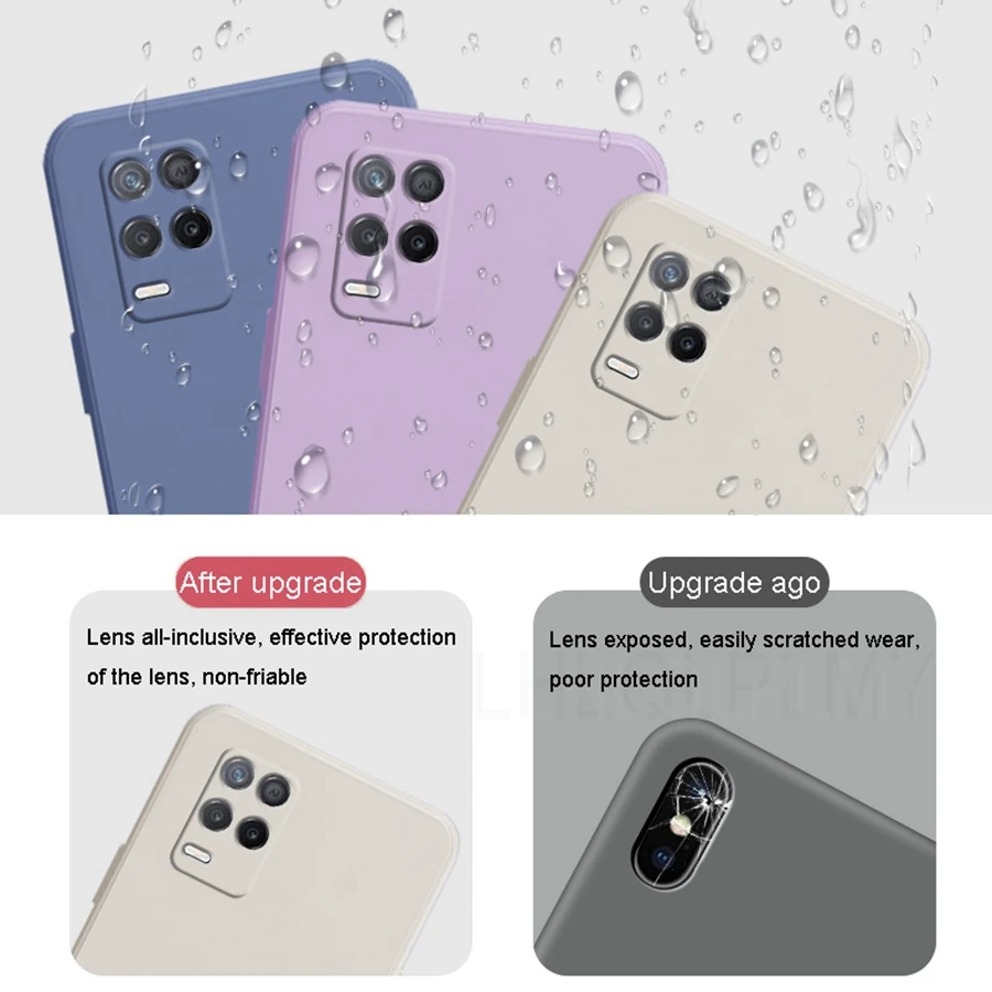 Square Liquid Silicone Soft Case – Solid Full Cover