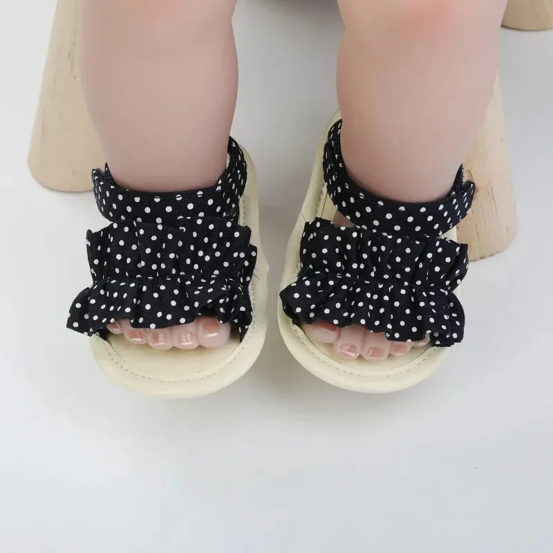 Breathable Princess Baby Sandals Indoor Anti-Slip Shoes for 0-1 Year Old Babies Summer Cool Shoes Slip-On Toddler Footwear