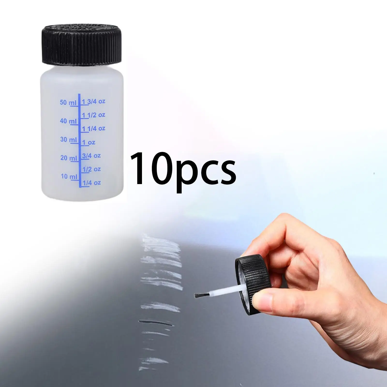 10x Touchup Paint Applicator Bottle 2oz Fluid Capacity with Paint Mixing Balls