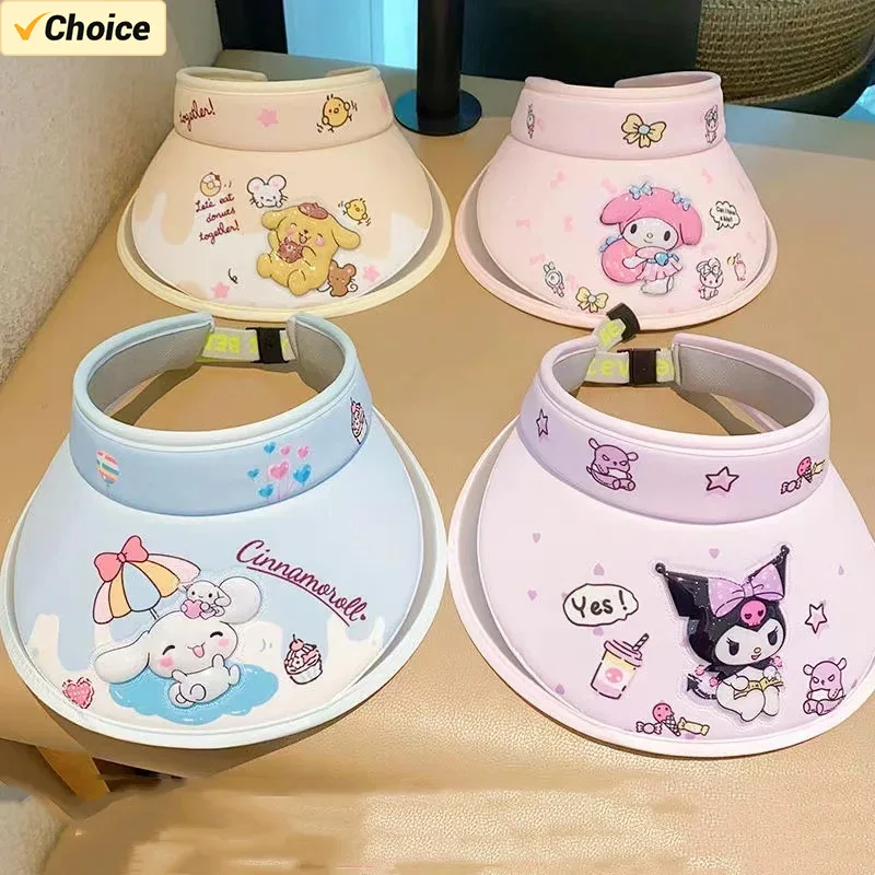 

Kawaii Anime Sanrio Kuromi Cinnamoroll Children Sunscreen Hat Cute Cartoon My Melody Pompompurin Anti-Uv Sunshade Cap Kids Gifts