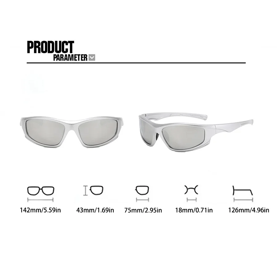 2PCS Quadratischen Rahmen männer Sonnenbrille Kombination Y2K Stil Täglichen Straße Sommer Party Dekoration Gläser Frauen – Detail 7
